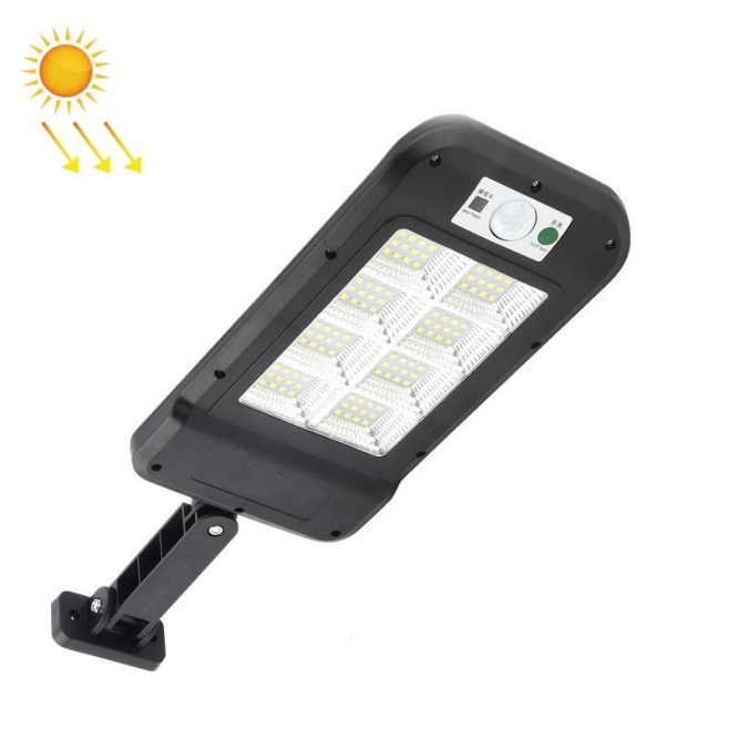 Lampe Solaire Murale Extérieure À Détection Humaine Étanche 128 LED Panneau 2,5 W Batterie 3000 mAh Induction 3 À 5 Mètres - ...