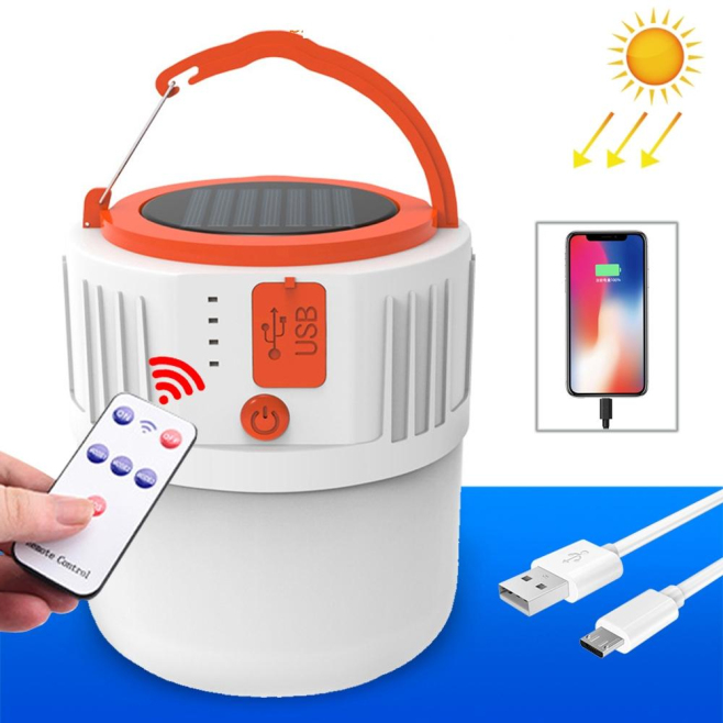 Lampe LED Solaire D’Urgence 8 W 24 LED Batterie 18650 1200 mAh Recharge USB Et Solaire 5 Modes - www.yonis-shop.com