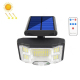 Applique Murale Solaire Extérieure 168 LED À Détection De Mouvement Étanche Orientable Avec Télécommande Et 3 Modes D’Éclairage