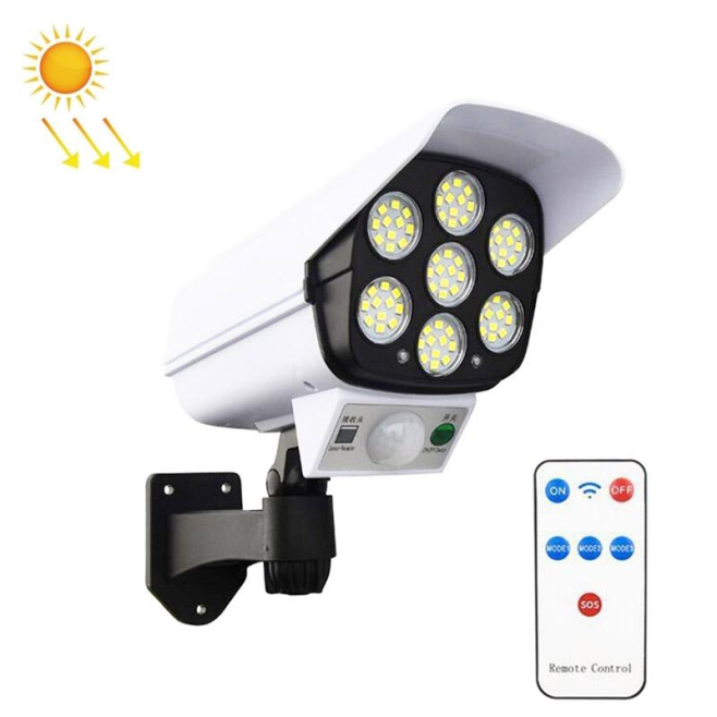 Lampe Murale Solaire LED À Détecteur De Mouvement Anti Intrusion 77 LED IP65 Avec Télécommande Et 3 Modes - www.yonis-shop.com