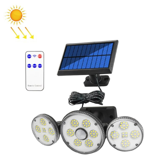 Lampe Solaire Extérieure 134 LED Avec Panneau Solaire Déporté Et Détecteur De Mouvement IP65 Trois Modes - www.yonis-shop.com