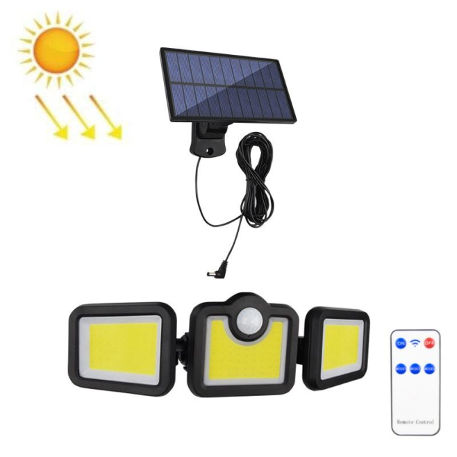 Lampe Murale Solaire Extérieure À 3 Têtes Orientables Avec Détecteur De Mouvement IP65 Et 3 Modes - www.yonis-shop.com