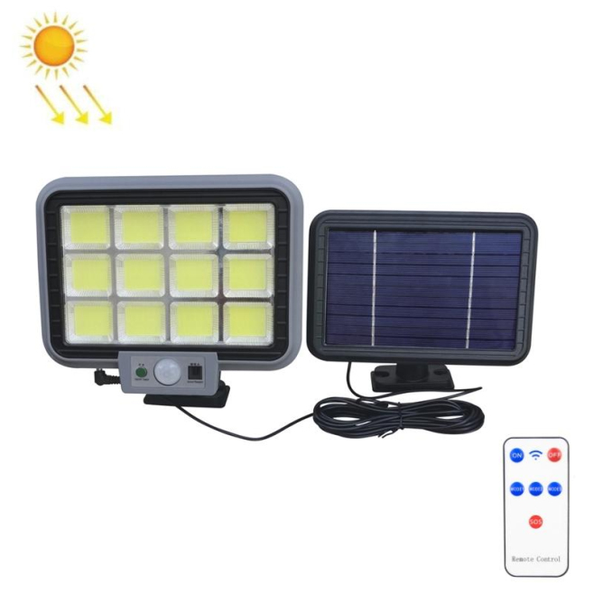 Lampe Murale Solaire Extérieure COB À Détecteur De Mouvement À Panneau Solaire Déporté IP65 3 Modes - www.yonis-shop.com