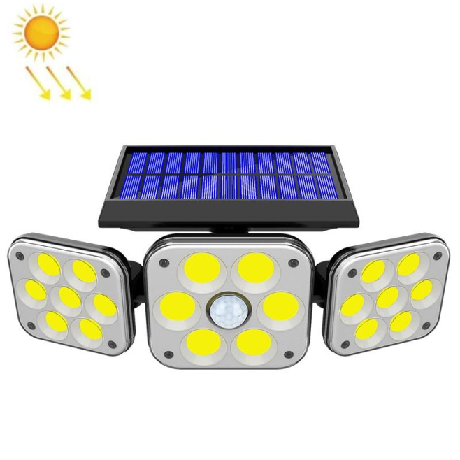 Applique Murale Solaire Extérieure 132 COB À 3 Têtes Orientables Avec Détecteur De Mouvement IP65 3 Modes - www.yonis-shop.com