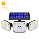 Lampe Murale Solaire Extérieure 112 LED À 3 Têtes Orientables Avec Détecteur De Mouvement IP65 Et 3 Modes