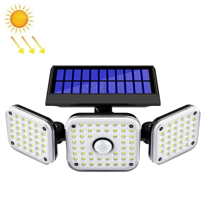 Lampe Murale Solaire Extérieure 112 LED À 3 Têtes Orientables Avec Détecteur De Mouvement IP65 Et 3 Modes - www.yonis-shop.com
