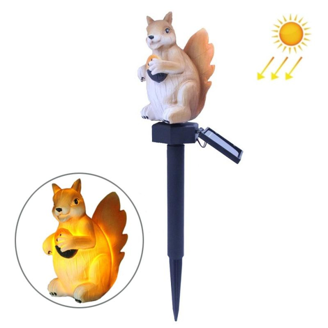 Lampe Solaire De Jardin Écureuil Pour Pelouse Éclairage Blanc Chaud 6 À 12 H IP44 Batterie Non Incluse - www.yonis-shop.com