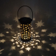 Lanterne Solaire LED De Jardin En Fer Forgé Étoiles Et Lune Lumière Chaude Motifs Projetés 8 À 10 H Batterie Non Incluse - ww...