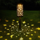Lanterne Solaire LED De Jardin En Fer Forgé Étoiles Et Lune Lumière Chaude Motifs Projetés 8 À 10 H Batterie Non Incluse - ww...