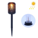 Lampe Solaire De Jardin À 10 LED Effet Flamme Avec Piquet Lumière Chaude Autonomie 8 À 10 Heures IP44 Batterie AAA Non Incluse