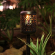 Lampe Solaire De Jardin À 10 LED Effet Flamme Avec Piquet Lumière Chaude Autonomie 8 À 10 Heures IP44 Batterie AAA Non Inclus...