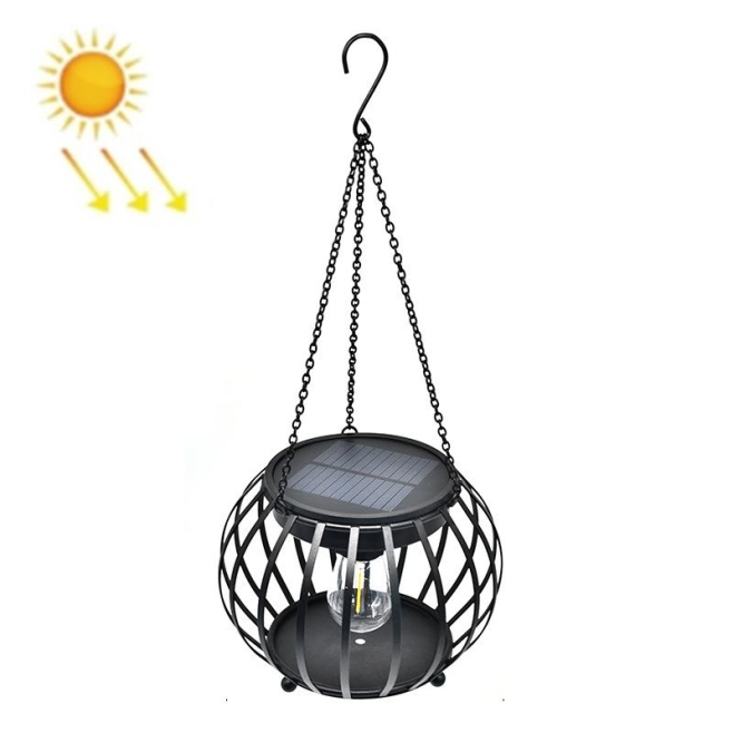 Lanterne Solaire Citrouille Suspendue Pour Jardin LED Étanche IP65 Autonomie 10 À 12 Heures Détecteur Crépusculaire 40 cm - w...