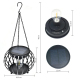 Lanterne Solaire Citrouille Suspendue Pour Jardin LED Étanche IP65 Autonomie 10 À 12 Heures Détecteur Crépusculaire 40 cm - w...