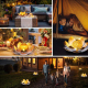 Lampe Solaire De Jardin Décorative Extérieure Bleue Étanche IP45 Avec 20 LED Jaune Chaud Et Détection Automatique - www.yonis...