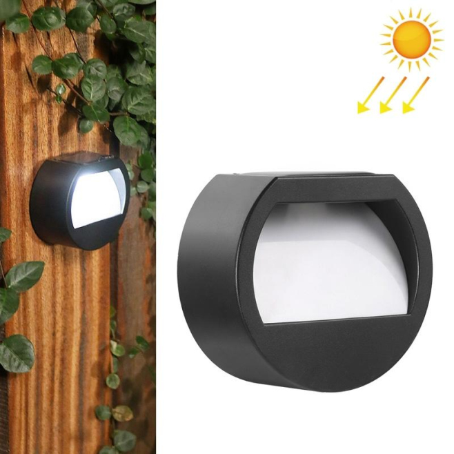Applique Murale Solaire LED Ronde Pour Escaliers Et Jardin Lumière Chaude IP65 Sans Câblage Allumage Automatique 6 À 12 Heure...