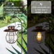 Lampe Solaire Suspendue Extérieure En Fer Forgé LED Lumière Chaude Étanche IP44 Détecteur Crépusculaire Autonomie Longue Duré...