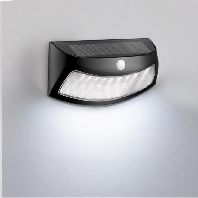 Lampe Murale Solaire Extérieure À Détecteur De Mouvement IP65 Lumière Chaude 3000K Autonomie 10H Panneau Monocristallin - www...
