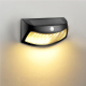Lampe Murale Solaire Extérieure À Détecteur De Mouvement IP65 Lumière Chaude 3000K Autonomie 10H Panneau Monocristallin - www...