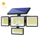 Lampe Solaire Murale Extérieure À Détecteur De Mouvement 208 LED 3 Modes IP44 Panneau Orientable