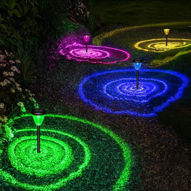 Lampe Solaire LED Extérieure Étanche IP65 À Détection Crépusculaire Lumière Chaude Et Colorée Panneau Monocristallin 2 Réglag...