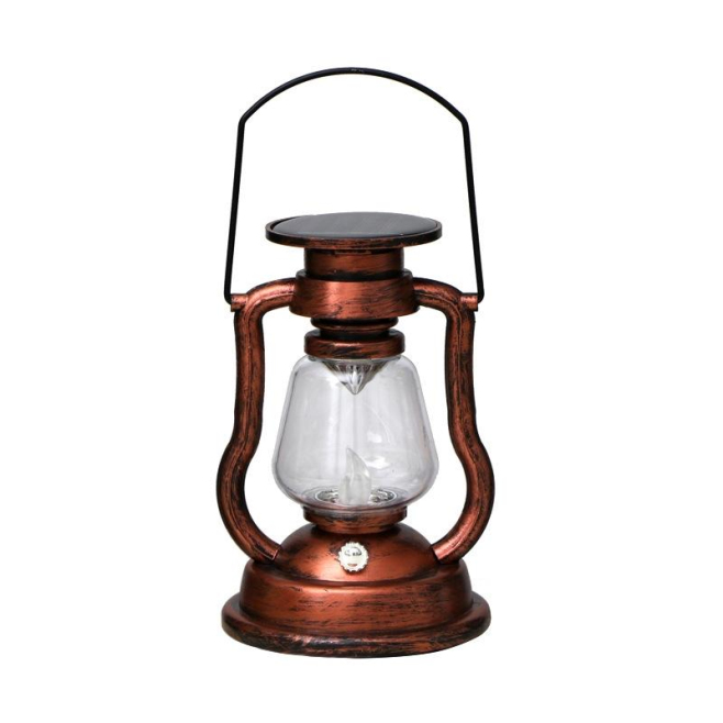 Lampe Solaire Style Kérosène Pour Décoration Extérieure À LED Effet Flamme Autonomie De 6 À 12 Heures IP44 Bronze - www.yonis...