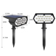 Projecteur Solaire Extérieur 19 LED Pour Jardin Orientable IP65 Avec 8 À 12 H D’Autonomie Pose Murale Ou Sur Piquet - www.yon...