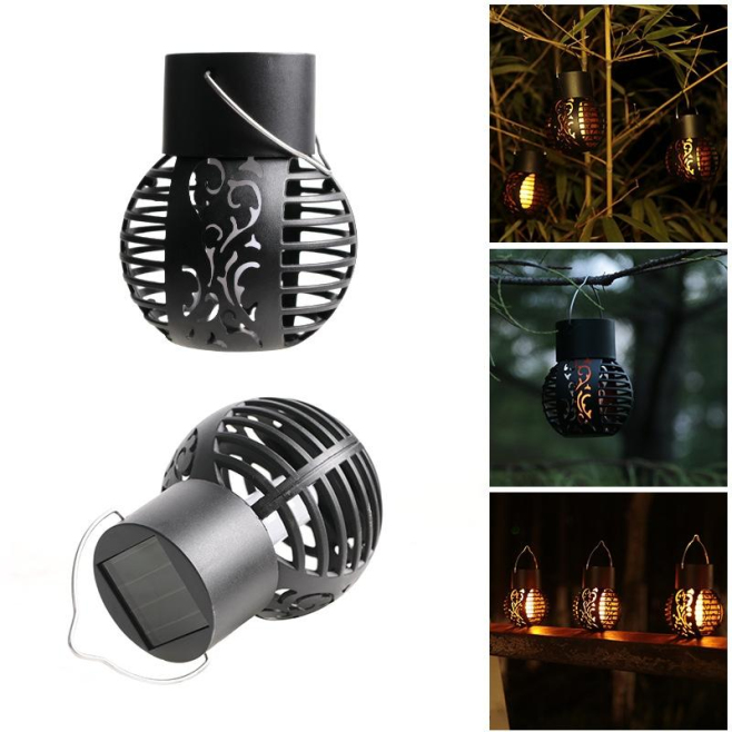 Lot De 2 Lampes Suspendues Solaires Pour Balcon Effet Flamme Allumage Automatique Résistantes À La Pluie 8 Heures - www.yonis...