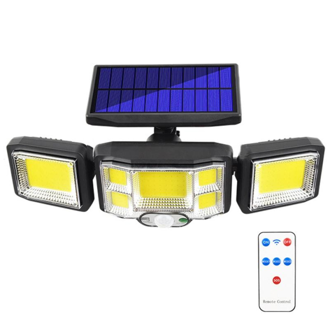 Applique Murale Solaire LED Extérieure À Détecteur 192 COB Avec Télécommande 450 À 500 Lumens - www.yonis-shop.com