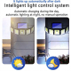 Applique Murale Solaire Extérieure À Détecteur De Mouvement 300 LED 5 Têtes Orientables IP65 Avec Télécommande - www.yonis-sh...