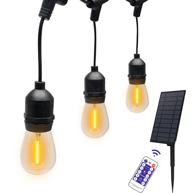 Guirlande Lumineuse Solaire Extérieure RGB Pour Décoration De Noël 16 Ampoules Télécommande IP65 - www.yonis-shop.com