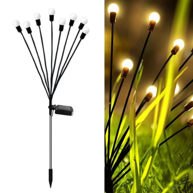 Lampes Solaires Décoratives Pour Jardin Étanches 8 Têtes Lumière Chaude Autonomie 8 À 12 Heures Hauteur 70 Cm - www.yonis-sho...
