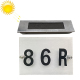Plaque Numéro De Maison Solaire Murale 4 LED En Inox Chiffres Et Lettres Personnalisables IP44 6 À 8 H
