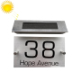 Plaque Numéro De Maison Solaire LED Murale En Acier Inoxydable Bicolore Personnalisable IP44