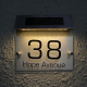 Plaque Numéro De Maison Solaire LED Murale En Acier Inoxydable Bicolore Personnalisable IP44 - www.yonis-shop.com
