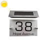 Plaque Numéro De Maison Solaire À 4 LED En Inox Personnalisable IP44 Autonomie 6 À 8 H