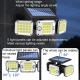 Lampe Murale Solaire Extérieure 224 LED Avec Détecteur De Mouvement Triple Tête Orientable IP67 Télécommande Et Éclairage 270...