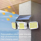 Lampe Murale Solaire Extérieure 224 LED Avec Détecteur De Mouvement Triple Tête Orientable IP67 Télécommande Et Éclairage 270...