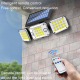Lampe Murale Solaire Extérieure 224 LED Avec Détecteur De Mouvement Triple Tête Orientable IP67 Télécommande Et Éclairage 270...