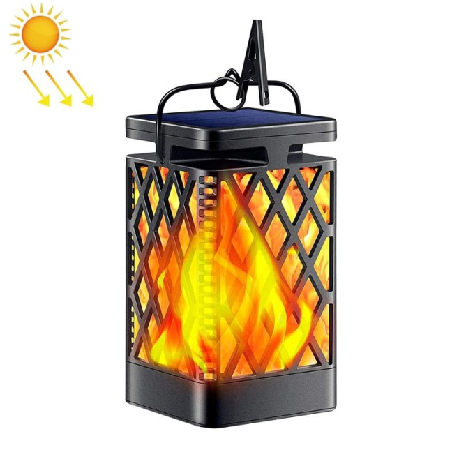 Lampe Solaire LED De Jardin Effet Flamme Design Ajouré Étanche IP65 Allumage Automatique Nocturne Autonomie 8 À 10 Heures - w...