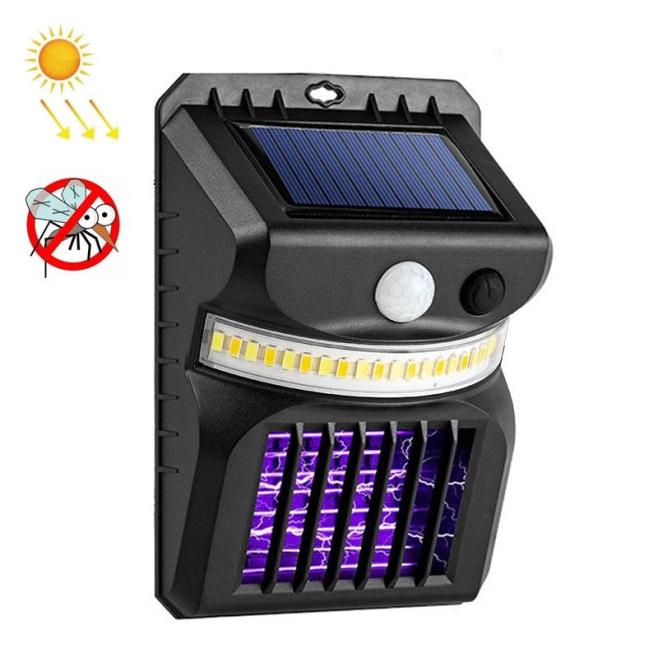 Lampe Murale Solaire LED Pour Jardin Avec Détecteur De Mouvement 3 Modes Lumière Violette Résistante Aux Intempéries - www.yo...