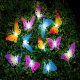 Guirlande Lumineuse Papillons Solaire À Fibre Optique 5 m 20 LED Couleurs Changeantes Résistante Aux Intempéries IP44 - www.y...