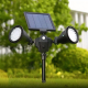 Projecteur LED Solaire Double Tête Pour Jardin Avec Détecteur De Mouvement 1000 Lumens Et Autonomie 10 Heures
