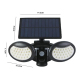 Lampe Murale Solaire 56 LED Pour Cour Et Jardin Double Tête Orientable IP65 Avec Détecteur Radar 3 À 7 M - www.yonis-shop.com