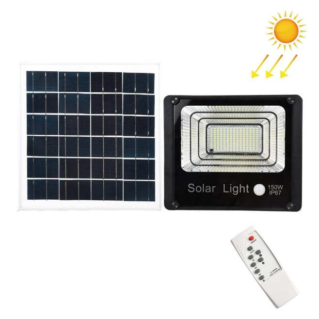 Projecteur Solaire LED Extérieur 179 LED 150 W Avec Capteur Crépusculaire Télécommande Étanche - www.yonis-shop.com