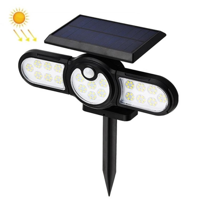 Lampe Murale Solaire Extérieure À Détecteur De Mouvement 120 LED 3 Têtes Orientables IP65 400 Lm - www.yonis-shop.com