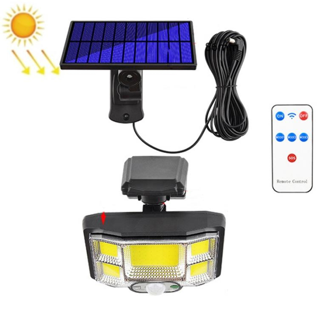 Lampe Murale Solaire Extérieure À Détection De Mouvement 96 COB Avec Télécommande 3 Modes Orientable Étanche - www.yonis-shop...