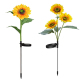 Lampe Solaire LED Tournesol À Trois Têtes Pour Jardin Allumage Automatique Autonomie 12 À 18 Heures - www.yonis-shop.com