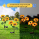 Lampe Solaire LED Tournesol À Trois Têtes Pour Jardin Allumage Automatique Autonomie 12 À 18 Heures - www.yonis-shop.com