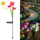 Lampe Solaire LED Extérieure Fleur De Lys À 4 Têtes Étanche IP55 Avec Allumage Automatique Et Autonomie 8 Heures