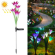 Lampe Solaire LED Extérieure Fleur De Lys À 4 Têtes Étanche IP55 Avec Allumage Automatique Et Autonomie 8 Heures - www.yonis-...